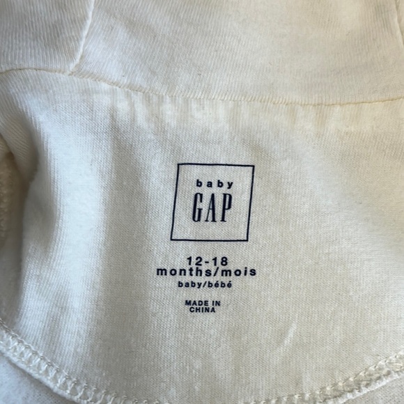 GAP White Baby fleece Hooded Jacket with ruffle hem - Picture 3 of 6
